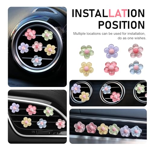 WZP 6PCS Car Vent Clips, Cute Flower Air Vent Clips, Universal - Product Imagery