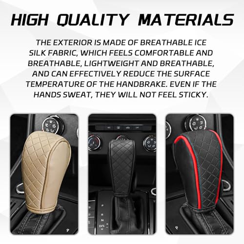 Leather Car Gear Shift Knob Cover, Upgraded Anti-Slip Design - Product Imagery