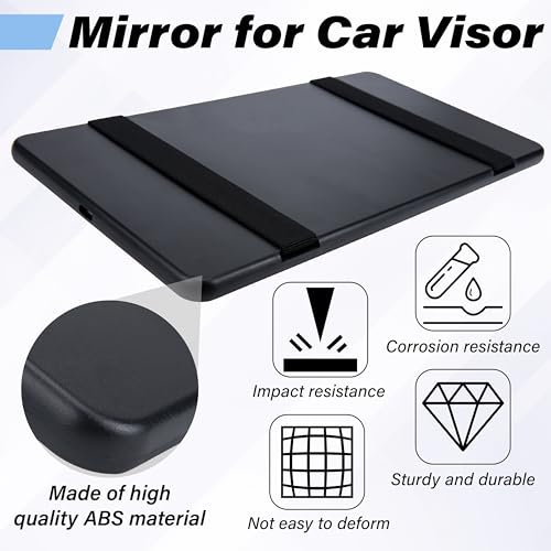 Car Sun Visor Mirror, Cosmetic Makeup Mirrors with Straps - Product Imagery