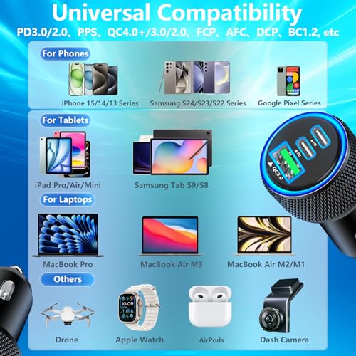 2Pack USB C Car Charger, Rombica 67W Multiport Power Fast Car - Product Imagery