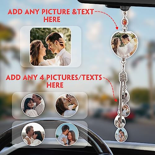 Custom Crystal Car Pendant Charms with Personalized Photos and - Product Imagery