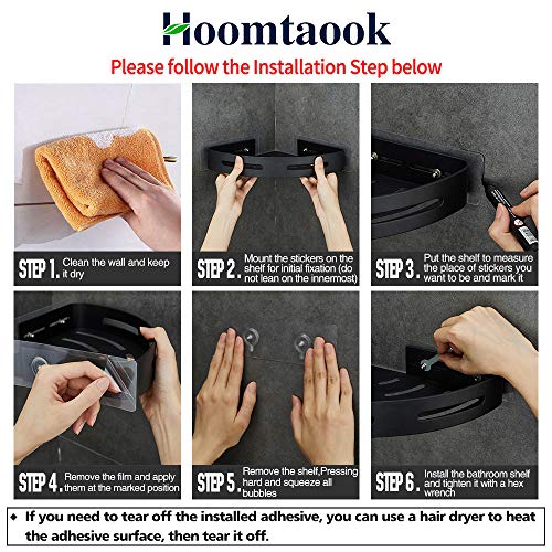 Adhesive Corner Shelf Bathroom Shower Caddy Organizer for - Product Imagery