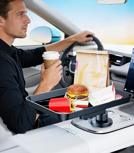 Car Cup Holder Tray, Car Food Tray Table for Car Eating Lunch, - Product Imagery