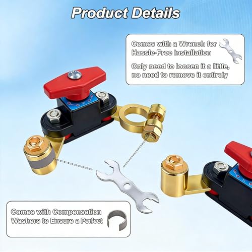2026 New Car Battery Power Cut-Off Switch Breaker, Adjustable - Product Imagery