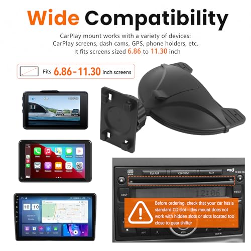 2026 New CD Slot Mount for Carplay Screen,360° Rotatable CD - Product Imagery