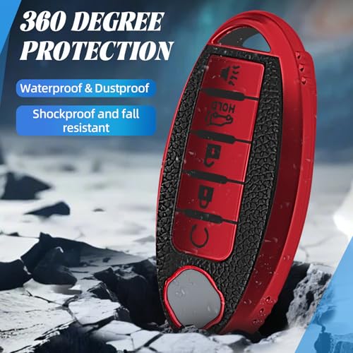 MILD EAST for Nissan Soft TPU Key Fob Cover (5-Button-red) - Product Imagery
