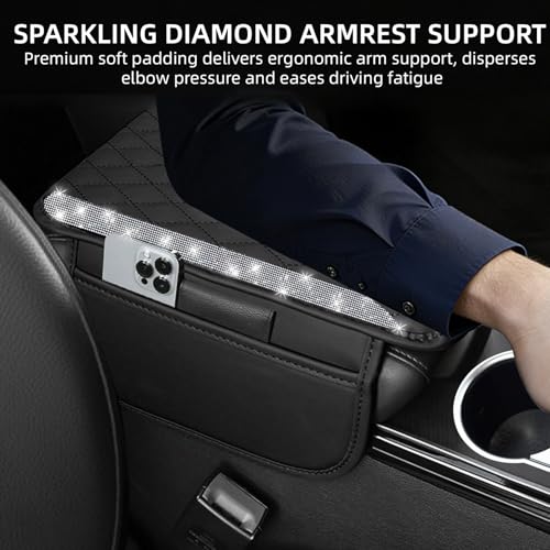 NBTEPEM Bling Car Center Console Armrest Cover, Microfiber - Product Imagery