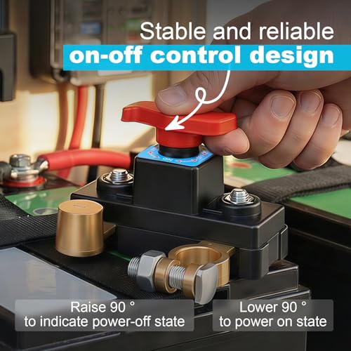 4 Pack Battery Disconnect Switch 12V 24V,Heavy - Product Imagery