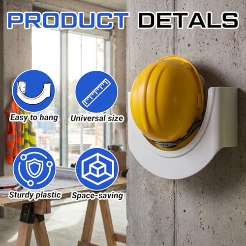 4 Pack Wall Mounted Hard Hat Storage Rack 9.65 x 5.91 Inches - Product Imagery