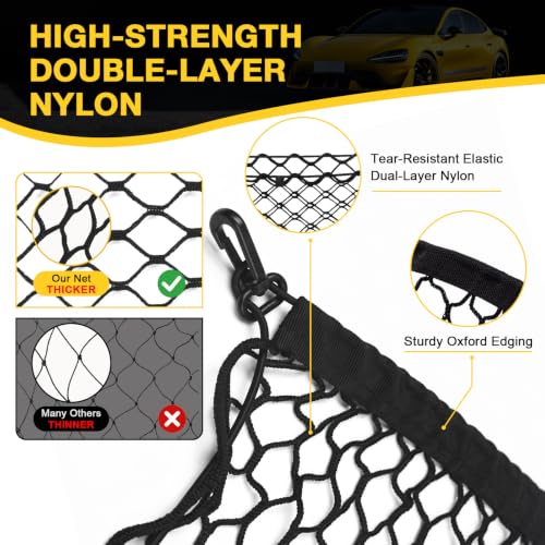 BFXM Cargo Net, 35.4"x15.7" Dual-Layer Nylon Cargo Net for SUV - Product Imagery