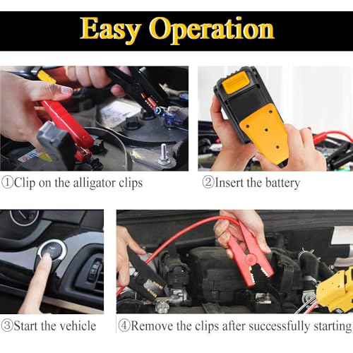 Jumper Cables for Car with Adapter Compatible with DE.WALT 20V - Product Imagery