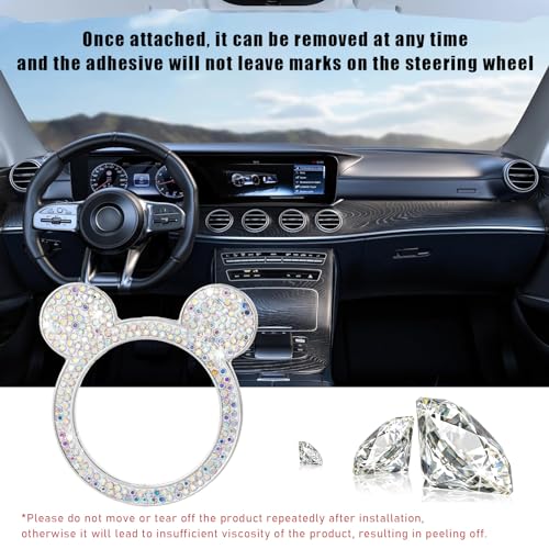 Augeny Bling Car Engine Start Button Cover, Rhinestone Key - Product Imagery