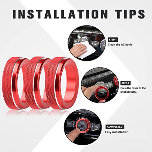 Auovo AC Knob Covers Compatible with Volkswagen VW Accessories - Product Imagery