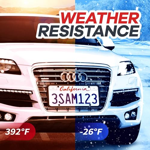 Aujen Silicone License Plate Frames,2 Pack Black Side-Opening - Product Imagery
