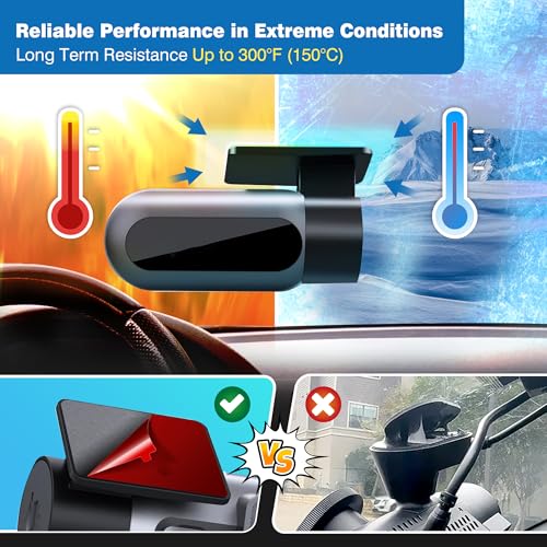Tapsi 4-Pack Dash Cam Adhesive Replacement Pads, 2 Square & 2 - Product Imagery