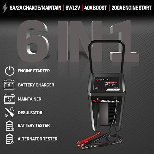 Schumacher Electric Wheeled 6A Car Battery Charger & Maintainer - Product Imagery