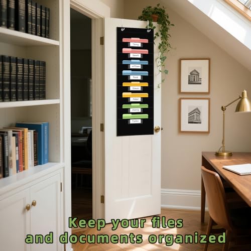 ANCOMEDO 8 Pockets File Storage Pocket Chart with 8 Nametag - Product Imagery