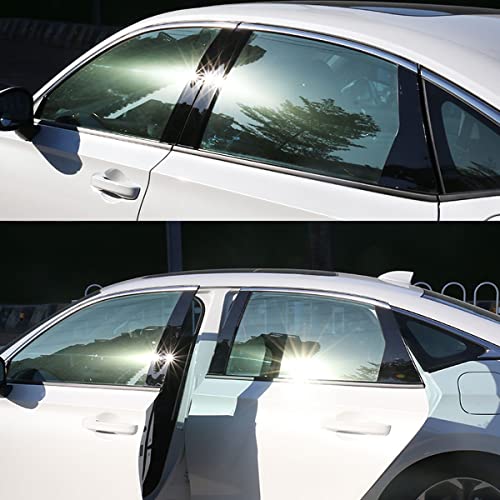 6pcs Glossy Black Car Window Pillar Post Vinyl Stickers Trim - Product Imagery
