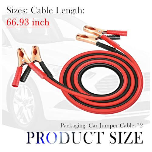 67" Car Jumper Cables Heavy Duty,Jumper Cables for Car Battery - Product Imagery