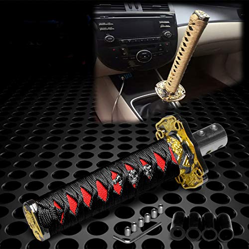 JDMBESTBOY Samurai Sword Black Red Shift Knob Shifter Alloy - Product Imagery