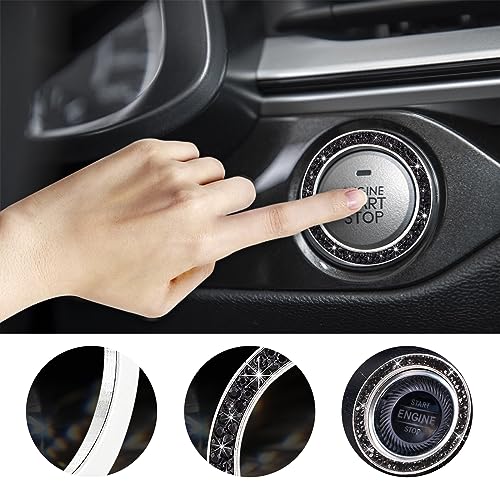 Kewucn Bling Crystal Double Rhinestone Car Engine Start - Product Imagery