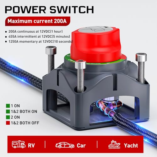Nilight 1-2-Both-Off Battery Switch Power Cut Master Isolator - Product Imagery