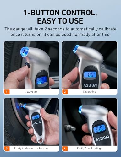AstroAI Digital Tire Pressure Gauge 150PSI, ±1PSI Accuracy for - Product Imagery