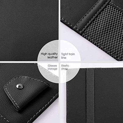Black Car Sun Visor Organizer, Document Storage Pocket Interior - Product Imagery