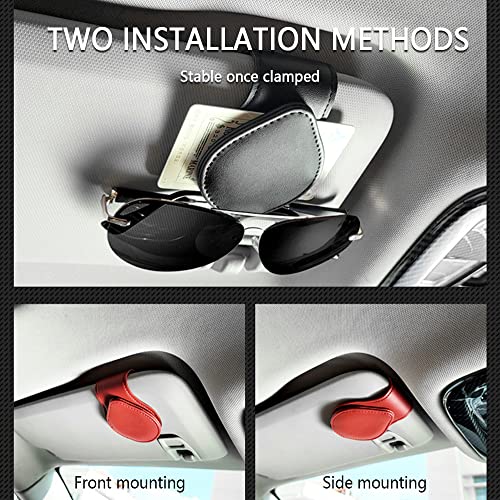 OFBAND Magnetic Sunglass Holder for Visor, PU Leather Car - Product Imagery