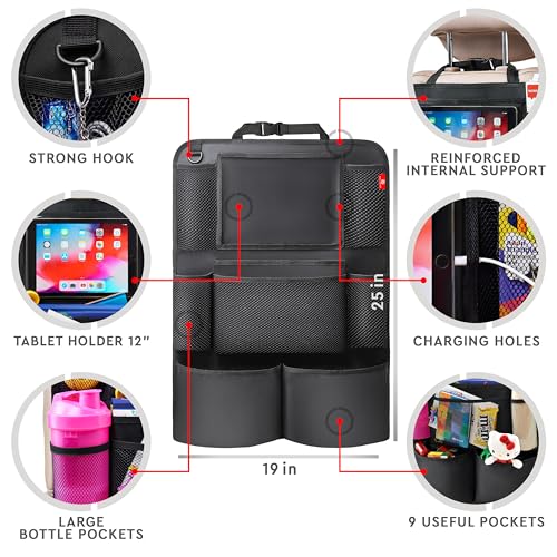 Helteko Backseat Car Organizer, Kick Mats Back Seat Protector - Product Imagery
