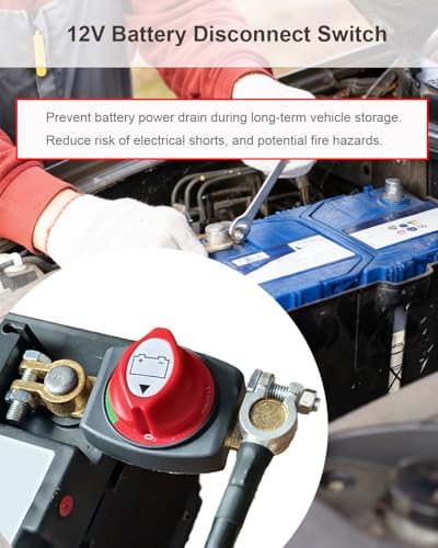 Battery Disconnect Switch Negative, 12V-48V Heavy Duty Top Post - Product Imagery