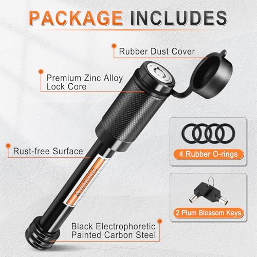 JUSTTOP Trailer Hitch Receiver Pin Lock,5/8" Dia 3-1/2" Long Pin - Product Imagery