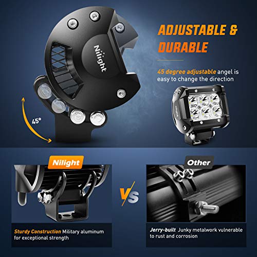Nilight Led Pods 2Pcs 18W 1260LM Spot Off Road Lights Super - Product Imagery