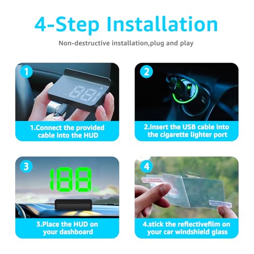 Heads up Display for Cars, Car HUD, GPS Speedometer,Head up - Product Imagery