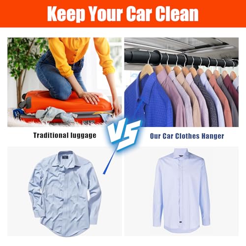 Car Clothes Hanger Bar, 30-63 Inches Expandable Heavy Duty Car - Product Imagery