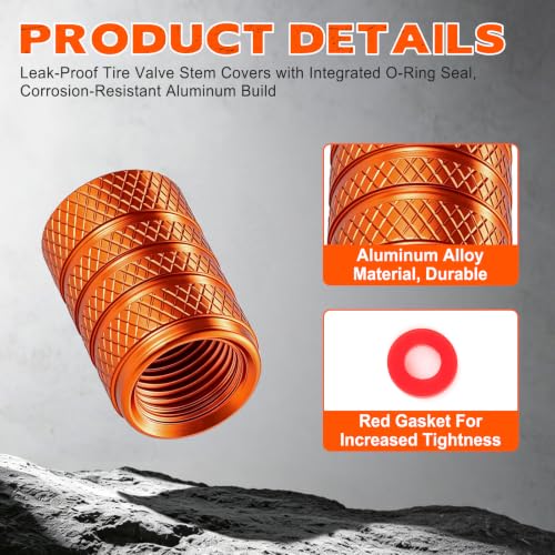 SINGARO 12PCS Tire Valve Stem Caps, Car Exterior Accessories, - Product Imagery