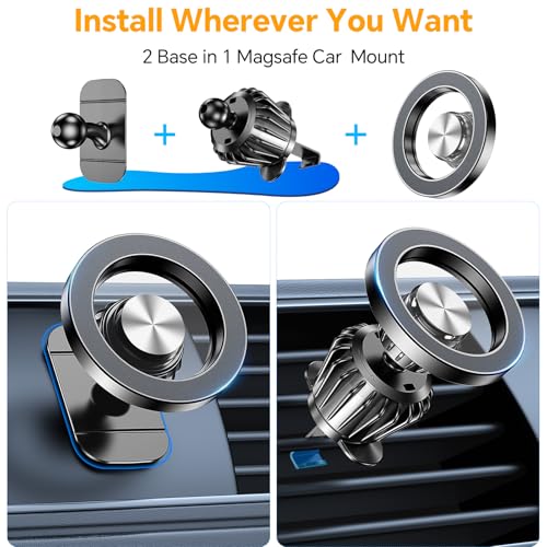 for iPhone Magsafe car Mount【20 Strong Magnets】Magnetic Phone - Product Imagery