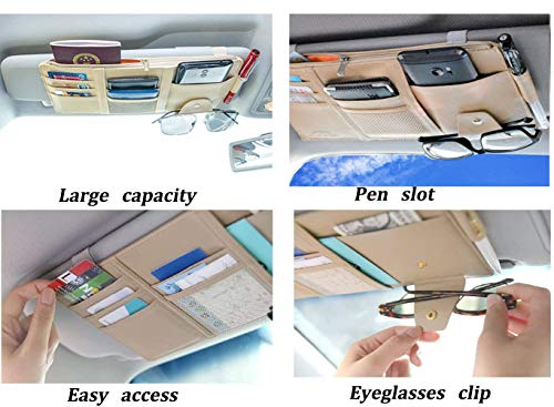 Car Sun Visor Organizer, Auto Car Interior Leather Accessories - Product Imagery