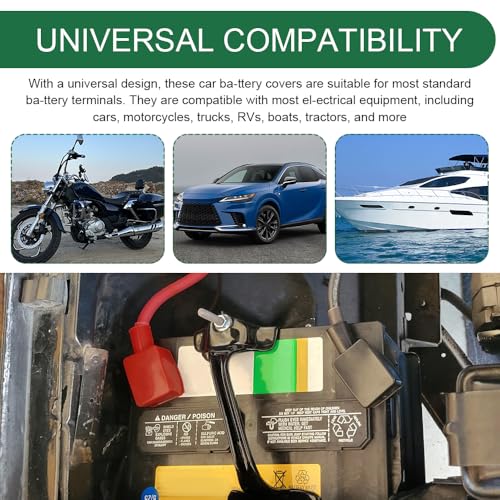 8PCS Battery Terminal Cover, Battery Terminal Protector, Rubber - Product Imagery
