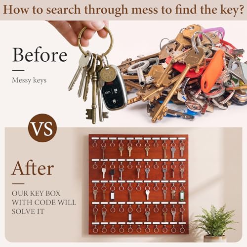 Xuhal Key Rack, Wall-Mounted Keychain Holder Display Hanging - Product Imagery