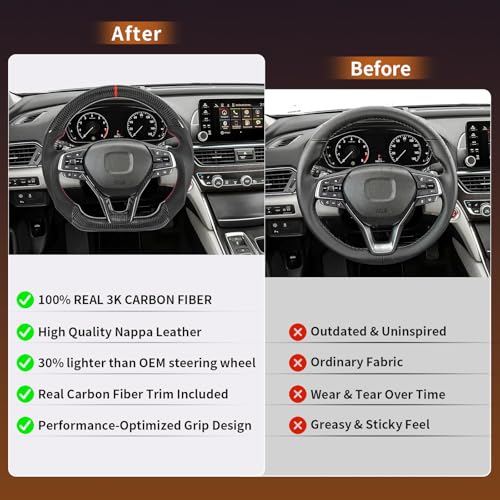 Carbon Fiber Steering Wheel for Honda Accord 10TH GEN 10 - Product Imagery