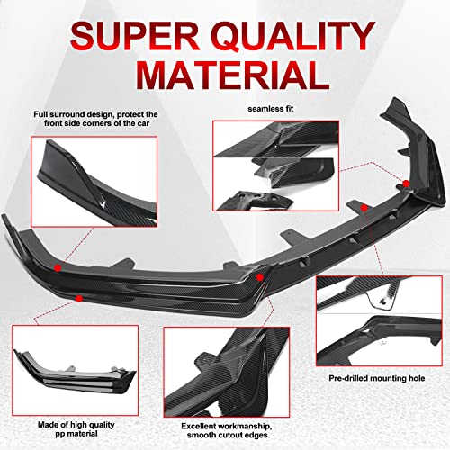 Fit 2021-2022 Honda Accord Front Lip IKON V1 Style Carbon Fiber - Product Imagery