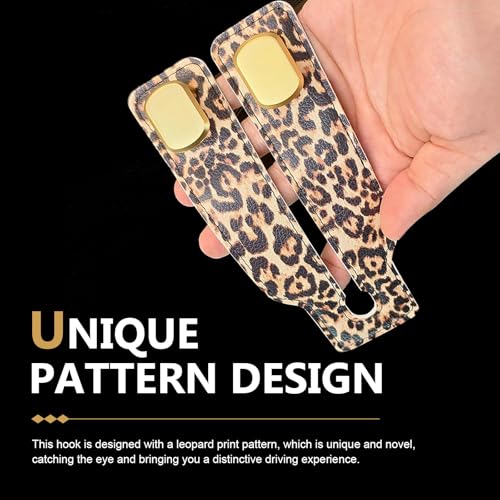 2 PCS Car Seat Back Storage Headrest Hooks, Leopard-Print Metal - Product Imagery