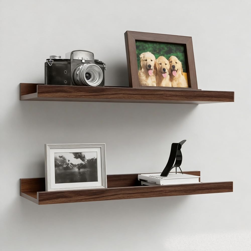 Boswillon Floating Shelves Set of 2, Small Wall Shelf with Lip, - Product Imagery