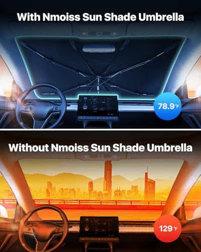 Nmoiss 2026 Windshield Sun Shade Umbrella [Vinyl Coating Heat - Product Imagery