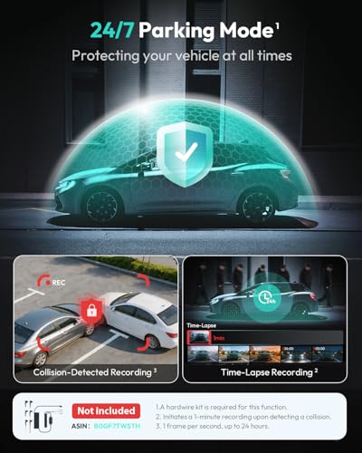 BOTSLAB G300H Plus 4K STARVIS 2 Dual Dash Cam Front and - Product Imagery