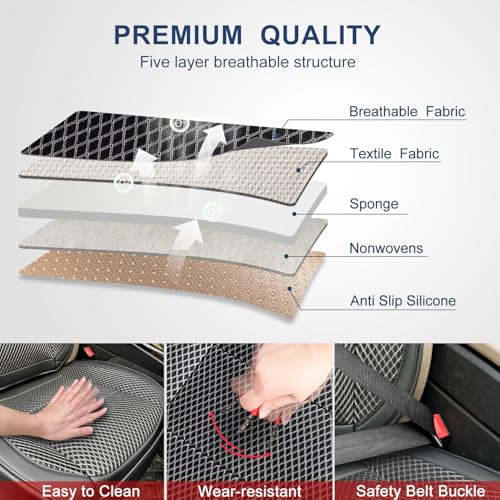 1 Pack Black Ventilated Cooling Car Seat Covers for Summer - Product Imagery