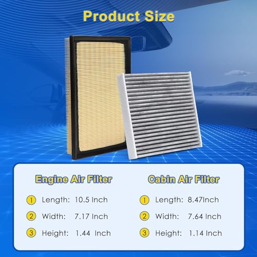 Cabin & Engine Air Filter Kit for 2010-2012 Lexus HS250h - Product Imagery