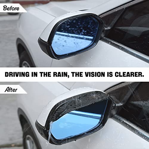 Blilo 2PCS Smoke Visor Guards for Car Side Mirrors - Waterproof - Product Imagery