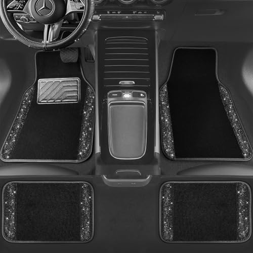 CAR PASS Bling Diamond Car Floor Mats, Sparkling Crystal Shining - Product Imagery